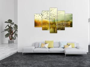 Tablou peisajului pictat cu sediul (150x105 cm)