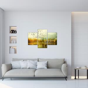 Tablou peisajului pictat cu sediul (90x60 cm)