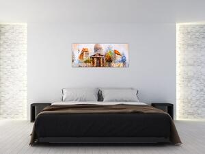 Tablou - Monument de oraș pictat (120x50 cm)