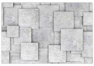 Tablou - Abstracție cu faianță de beton (90x60 cm)