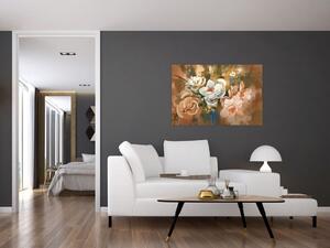 Tablou -Buchet de flori pictat (90x60 cm)