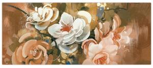 Tablou -Buchet de flori pictat (120x50 cm)