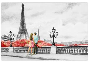 Tablou îndrăgostiții în Paris (90x60 cm)