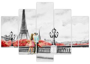Tablou îndrăgostiții în Paris (150x105 cm)