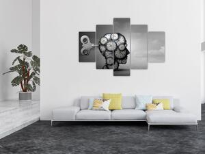 Tablou artistic cu cu cap și ceas (150x105 cm)