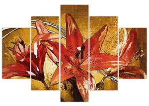 Tablou cu flori de crini (150x105 cm)