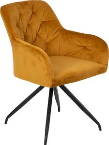 Set 2 scaune Fremont catifea galbena 62/64/87 cm