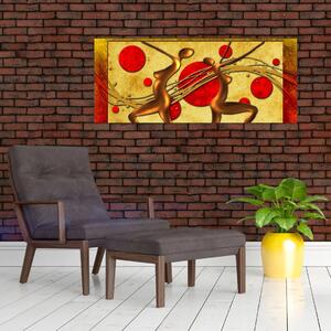 Tablou abstract cu două femei (120x50 cm)