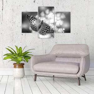Tablou - Detailu cu fluture care polenizează floare (90x60 cm)
