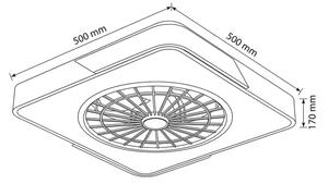 Brilagi - Plafonieră LED reglabilă cu ventilator LED/38W/230V, 50 cm, alb/stejar + telecomandă