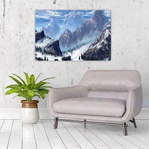 Tablou - Munții pictați (90x60 cm)