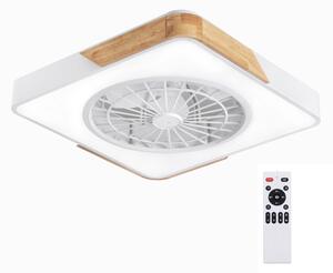 Brilagi - Plafonieră LED reglabilă cu ventilator LED/38W/230V, 50 cm, alb/stejar + telecomandă
