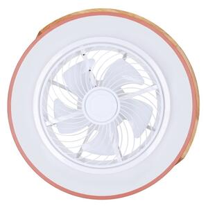 Brilagi - Corp de iluminat LED dimabil cu ventilator LED/38W/230V 50 cm roz/stejar + telecomandă