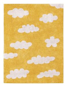 Covor pentru copii galben muștar lavabil/țesut manual din bumbac 120x160 cm Clouds Mustard – Lorena Canals