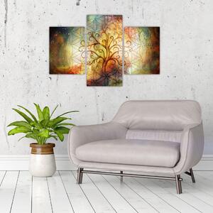 Tablou abstract cu copac (90x60 cm)