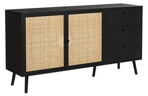 Comoda Model Oslo, Negru/Natur, 150x39x79 cm