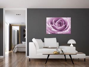 Tablou detaliu de floare de trandafir (90x60 cm)