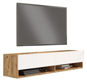 Comoda TV de perete Roscoe culoare alb - sonoma 140x31.6x29.6cm