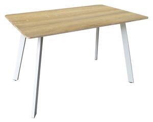Masa Bucatarie/Dining Sergio MDF Stejar Sonoma, Picioare Albe 120x70x75cm