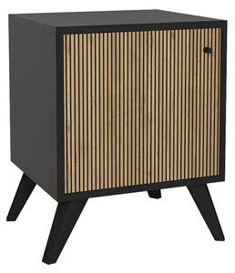 Noptiera Model Maynard, Stejar/Negru, 40x40x55cm