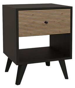 Noptiera Flipter melaminat stejar negru 40x40x55cm