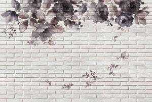 Fototapet - Perete cu flori (296x200 cm)