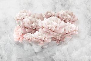 Fototapet - Flori roz în ploaie (296x200 cm)