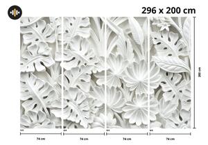 Fototapet - Flori albăstrele albe (296x200 cm)