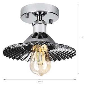 Plafonieră TRISH 1xE27/15W/230V crom lucios/negru fumuriu