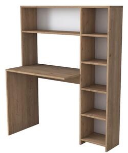 Birou cu Biblioteca Pako World, model Janson, 113x142x40 cm, Stejar sonoma