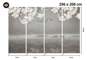 Fototapet - Peisaj în ceață (296x200 cm)