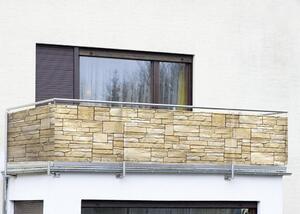 Husă de balcon cu un motiv decorativ din piatră - 500 x 85 cm