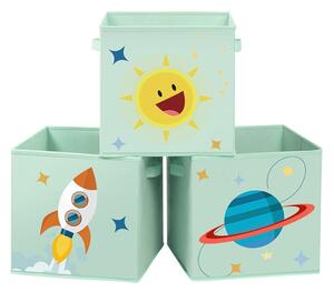 Set 3 cuburi depozitare jucarii copii Songmics Gri 30x30x30 cm