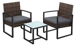 Set masa si scaune de gradina Songmics Gri 57.5x53x76 cm