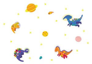 Autocolante de perete pentru camera copiilor Ambiance Dinosaurs