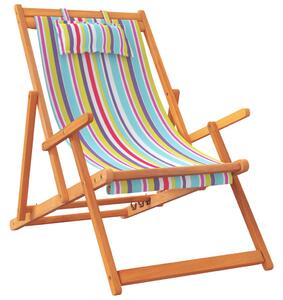 Scaune de plajă pliante, 2 buc., multicolor, material textil