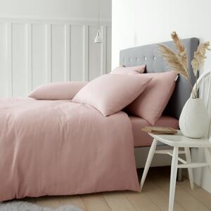 Lenjerie de pat roz din bumbac pentru pat dublu 200x200 cm – Catherine Lansfield