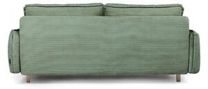Canapea verde-deschis extensibilă cu tapițerie din catifea reiată 218 cm Tori – Bonami Selection
