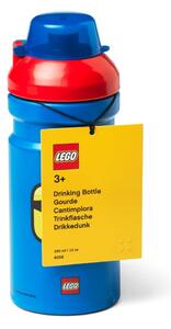 Sticlă pentru apă cu capac roşu LEGO® Iconic, 390 ml, albastru