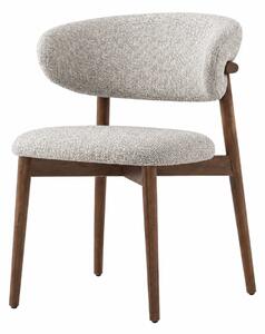 Scaun de dining Elara – tapițerie Greige-Taupe din in (linen) Walnut