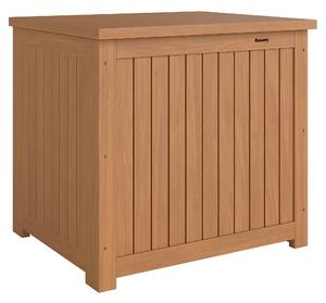 Outsunny Bancă de Exterior 130L, Capac, Cutie Lemn cu Balamale și Curea | Aosom Romania
