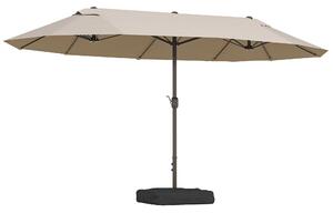 Outsunny Umbrele de Gradina Dubla 460x270cm cu Manivela si Baza Transversala | Aosom Romania