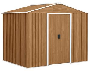 Outsunny Casută de Grădină, Magazie de Exterior pentru Unelte cu 2 Uși Culisante și 4 Prize de Aerisire, 236x174x190 cm, Gri | Aosom Romania