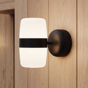 Northern Aplică de perete cu LED, negru mat, Ø 23 cm, 2 becuri, reglabil, Negru, Baie, Aluminiu, Design