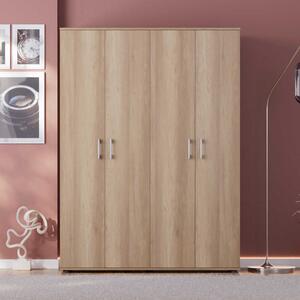 Dulap Haine Adore Trendline cu 4 usi, Natur, 137x187x51 cm