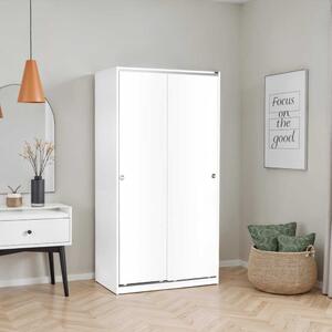 Dulap Haine Adore cu 2 usi glisante si 6 compartimente, Alb, 94x182x52 cm