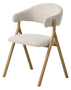 Scaun de dining cu picioare din metal Frances, stejar natural