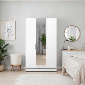 Dulap Haine Adore Trendline cu 3 usi si oglinda, Alb - Stejar, 120x207x53 cm