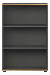 Biblioteca Adore Rio Mini, 3 rafturi, Alb - Nuc - Antracit, 72x109x34 cm