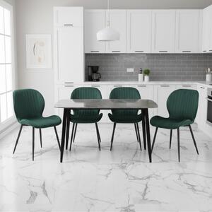 Set Masă fixă Atlas Marble Gri cu 4 Scaune Opal Verde